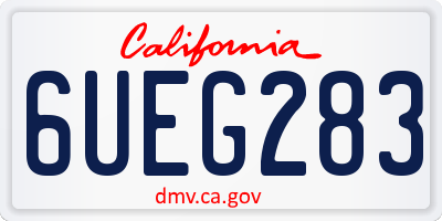 CA license plate 6UEG283