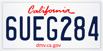 CA license plate 6UEG284