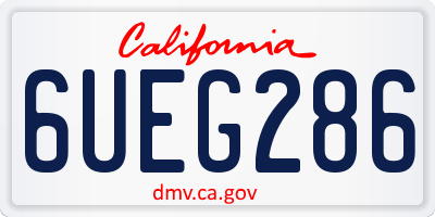 CA license plate 6UEG286