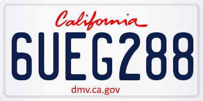 CA license plate 6UEG288