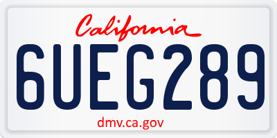 CA license plate 6UEG289