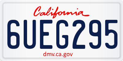 CA license plate 6UEG295