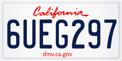 CA license plate 6UEG297