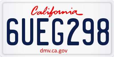 CA license plate 6UEG298