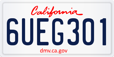 CA license plate 6UEG301