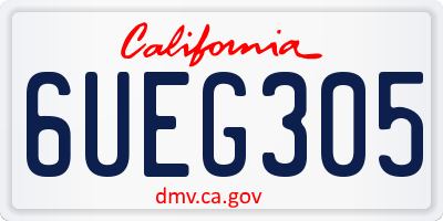 CA license plate 6UEG305