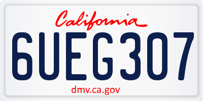 CA license plate 6UEG307