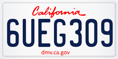 CA license plate 6UEG309