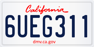 CA license plate 6UEG311