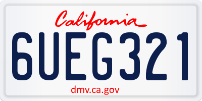 CA license plate 6UEG321
