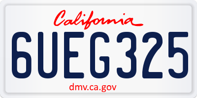 CA license plate 6UEG325