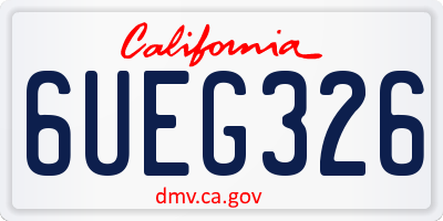 CA license plate 6UEG326