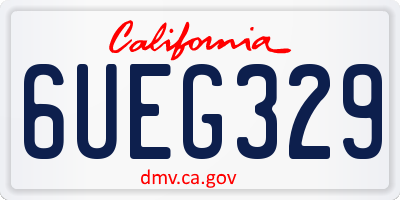 CA license plate 6UEG329
