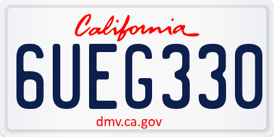 CA license plate 6UEG330