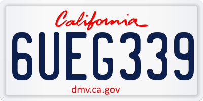 CA license plate 6UEG339