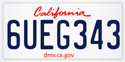CA license plate 6UEG343