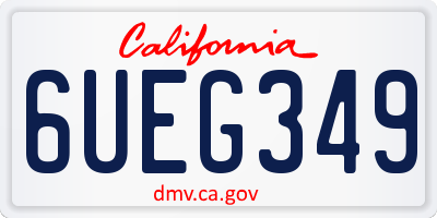 CA license plate 6UEG349