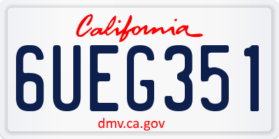 CA license plate 6UEG351