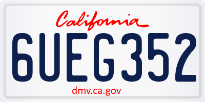 CA license plate 6UEG352