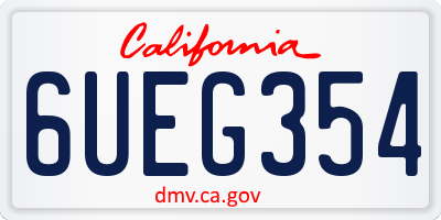 CA license plate 6UEG354