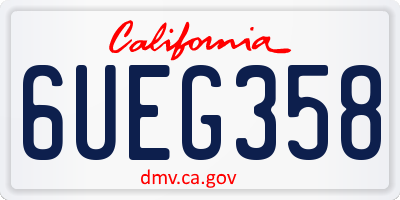CA license plate 6UEG358