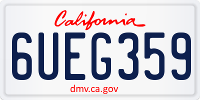 CA license plate 6UEG359