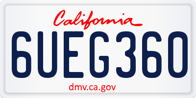 CA license plate 6UEG360