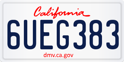 CA license plate 6UEG383