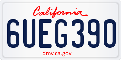 CA license plate 6UEG390