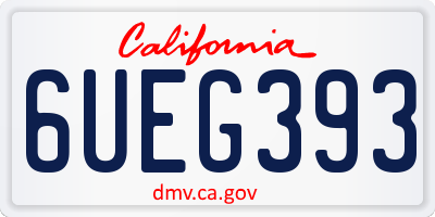 CA license plate 6UEG393