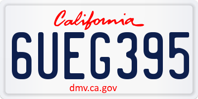 CA license plate 6UEG395