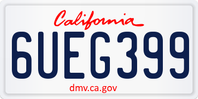 CA license plate 6UEG399