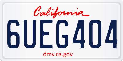 CA license plate 6UEG404