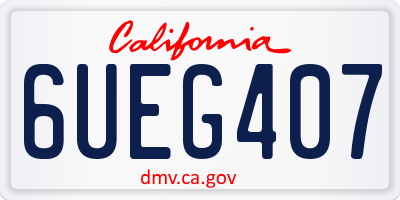 CA license plate 6UEG407