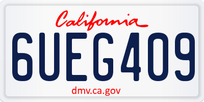 CA license plate 6UEG409