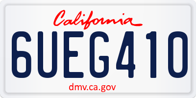CA license plate 6UEG410