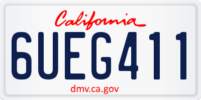 CA license plate 6UEG411