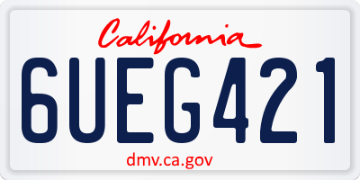 CA license plate 6UEG421