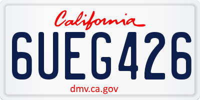 CA license plate 6UEG426