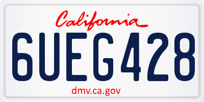 CA license plate 6UEG428