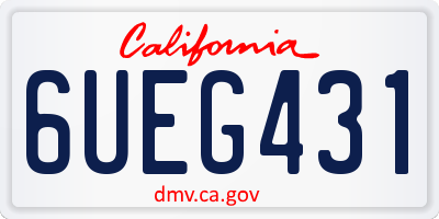 CA license plate 6UEG431