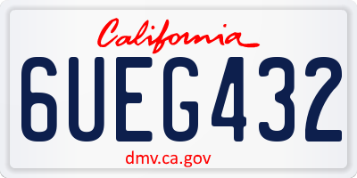 CA license plate 6UEG432