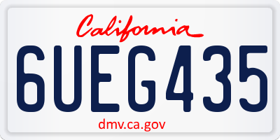 CA license plate 6UEG435