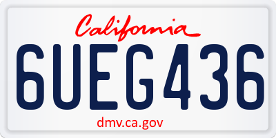 CA license plate 6UEG436