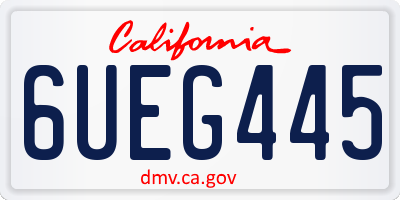 CA license plate 6UEG445