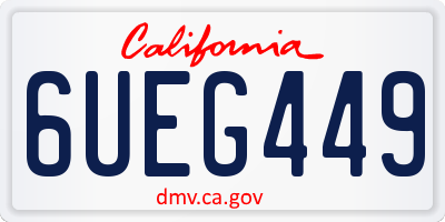 CA license plate 6UEG449