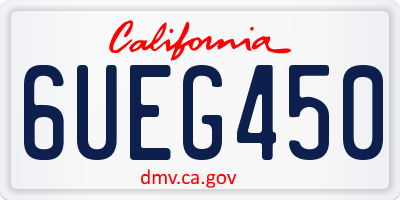 CA license plate 6UEG450