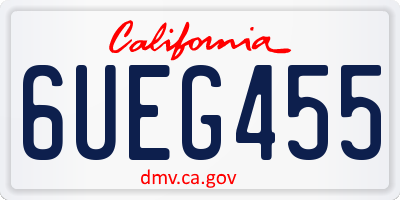 CA license plate 6UEG455