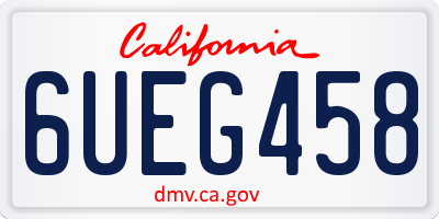 CA license plate 6UEG458