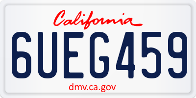 CA license plate 6UEG459